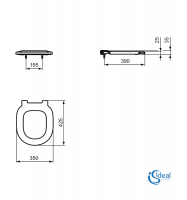 MEDIDAS ASIENTO CON PROYECCION 75cm CONNECT FREEDOM IDEAL STANDARD